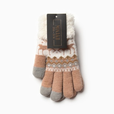 Female gloves on the claim Minaku 22 cm beige-6