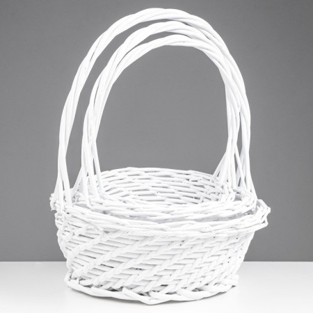 A set of baskets 3 pcs, willow, white-1