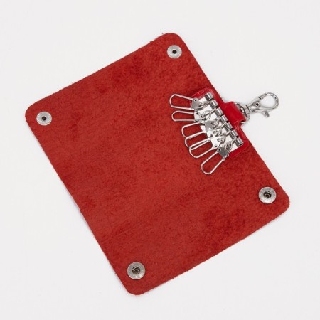 Key of buttons, length 12 cm, 7 carabiners, red color-2