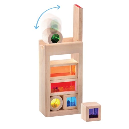 Wooden toy "Rainbow blocks", with a sound effect, in a container-4