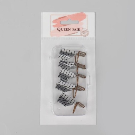 Forms for nail extension reusable, 5 pcs, silver color-3
