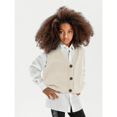Vest for girls, height 146 cm, milk color-5