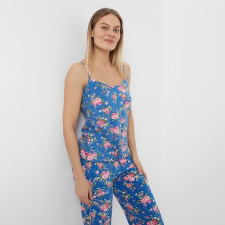 Female pajamas (T -shirt, pants) Indigo color, size 46-1