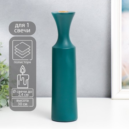 Polystone candlestick "Rykan" dark green 30x7.5x7.5 cm