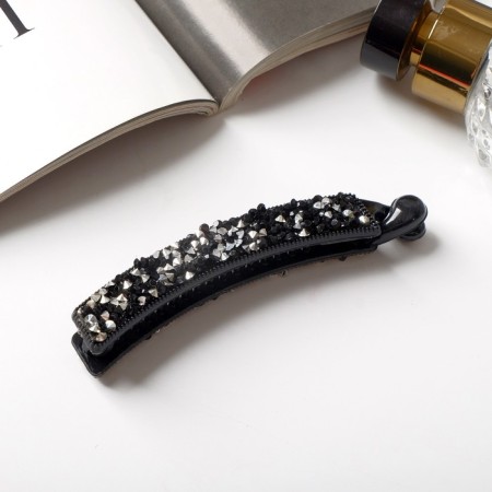 Hair banana "Emma" 10 cm, silver-black