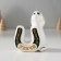Souvenir Ceramics "White Cobra with horseshoe - good luck" 5x7x8.5 cm