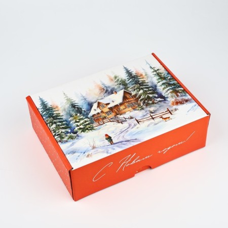 Box a gift New Year's folding “Winter Forest”, 30.7 x 22 x 9.5 cm, New Year-1