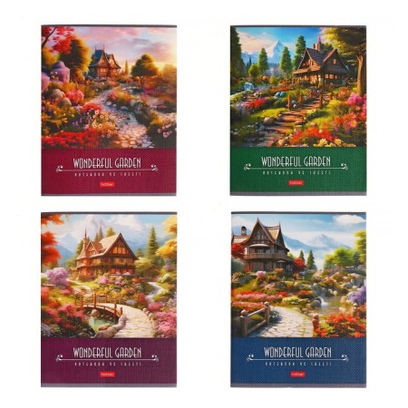 A notebook of 96 sheets in a marvelous garden cage, covered cardboard, matte lamination, embossing, an offset block 65g/m2