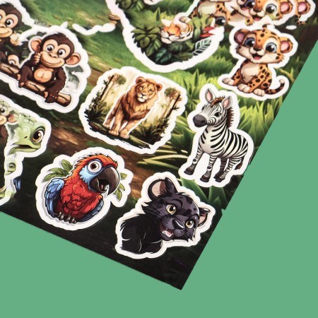Paper children's stickers 10 x 22 cm, "jungle"-2