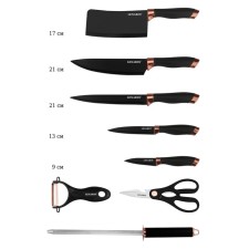 Lenardi knife set, on a stand, 9 items