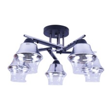 Светильник потолочный ЭкономСвет 20104/5BK+CR CR+CL, 5х40Вт, E27, 29х54х54 см, цвет хром