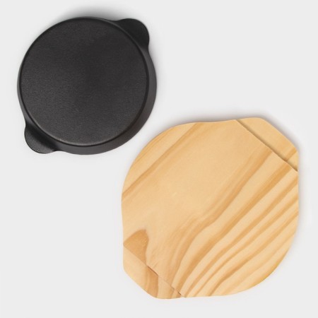 Pan "circle with handles", d = 15.5 cm, on a wooden stand-5
