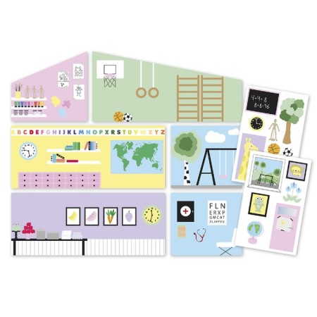 Accessories for the puppet house "School wallpaper"