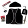 Pirate carnival costume, 6 items: hat, vest, overshadow, dagger, hook, code