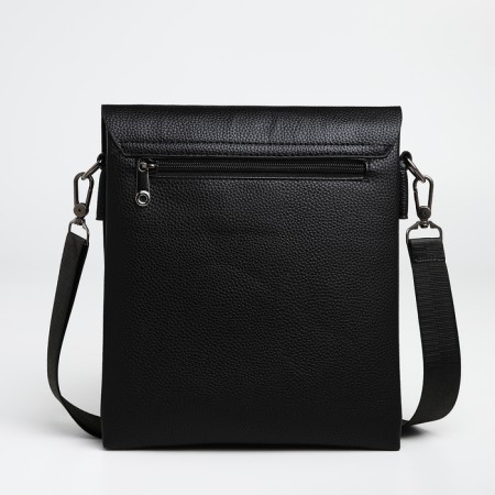 Male bag over the shoulder, Textura, external pocket, black color-1