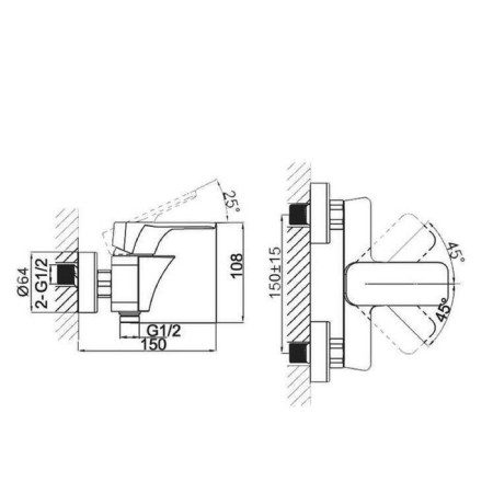 Shower mixer D&K DA1433116, single -leaf, white/chromium-1