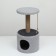 House for cats with a claw of a round, jute, 35 x 35 x 64 cm, gray