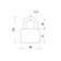 Castle with a hinged lockland, 65 mm, moisture -proof, long puff, 2 keys, black color black