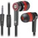 Headphones Defender Pulse 420, vacuum, microphone, 105DB, 32 Ohm, 3.5 mm, 1.2 m, black-red