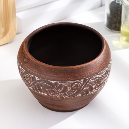 A hot pot of 0.7 l, 13x13x13cm, Angob-2
