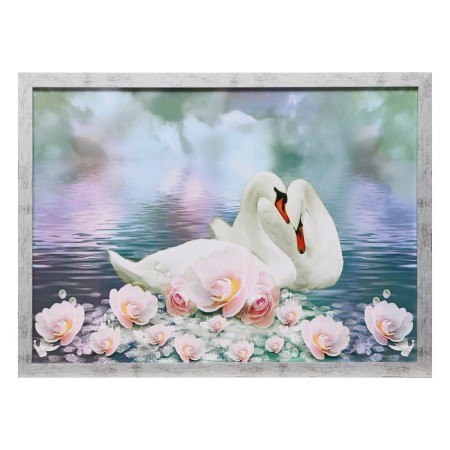 The painting "Swans in flowers" 56*76 cm mix