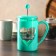 Know -hand jacket kettle - press "Compliment", 800 ml, glass, turquoise color