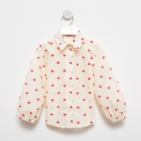 Блузка для девочки MINAKU: Cotton Collection цвет бежевый, рост 116-5