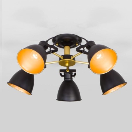 Denley chandelier, 5x60W E27, color gold, black