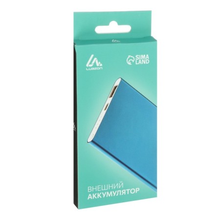 External battery Luazon PB-19, 4000 mAh, USB, 1 A, indicator, metal, blue-4