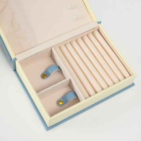 Casket to the leatherette for jewelry "Magic Book" Blue 15.5x21.5x7 cm-3