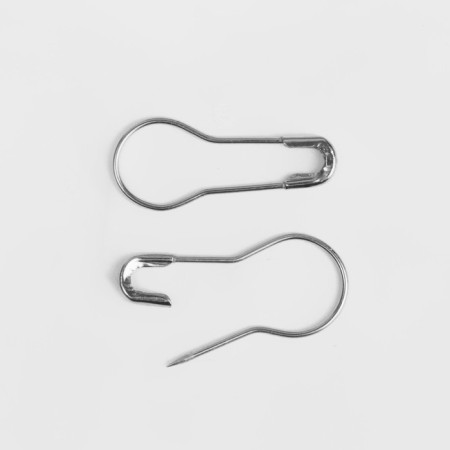 Pins with round end, 22 mm, 20 pcs, silver color-2