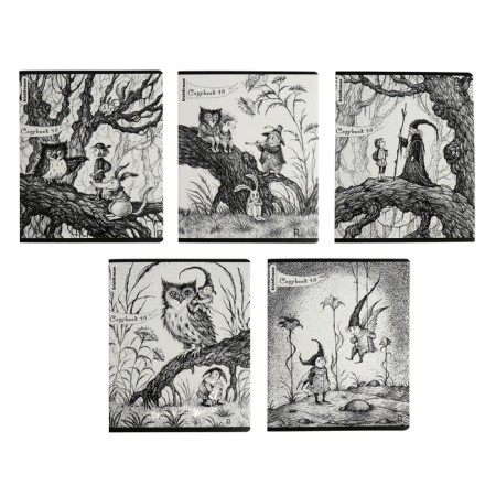 Notebook of 48 sheets in the Erichkrause cage monochrome history, cover coated cardboard, block offset, 5v, mix
