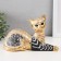 Souvenir Polystone "A cat with patterns, lies" gold with black 21x9x13 cm