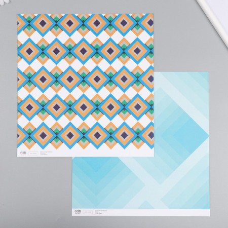 Scrapbooking paper bilateral "rhombus" density 180 g 30.5x32 cm-1