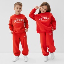 Children's costume with the basis (sweatshirt, trousers) KAFTAN FUTURA R.36 (134-140), red
