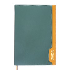 Dated 2025 diary, A5, 176 sheets of Escalada, solid cover of artificial leather, foil embossing, liesse, cream block 70 g/m2, green