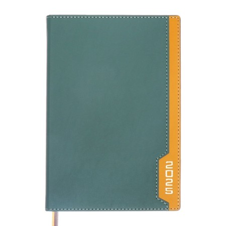 Dated 2025 diary, A5, 176 sheets of Escalada, solid cover of artificial leather, foil embossing, liesse, cream block 70 g/m2, green