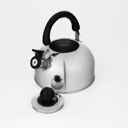 A kettle with a stainless steel whistle “Black Night”, 2 l, chrome -colored color-5