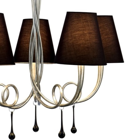 Suspended chandelier Mantra Paola, E14, 5x20W, 532 mm, matte silver color-4