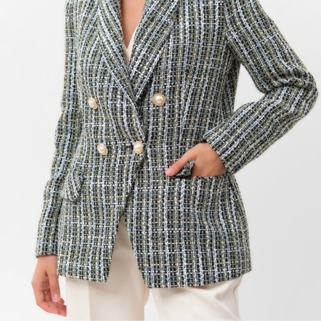Jacket tweed double -breasted mist p. 44. Blue-5