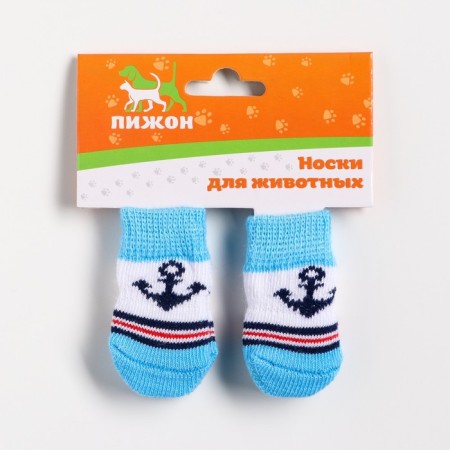 Nosks non -slip "sailor", size S (2.5/3.5 * 6 cm), set 4 pcs, blue-1