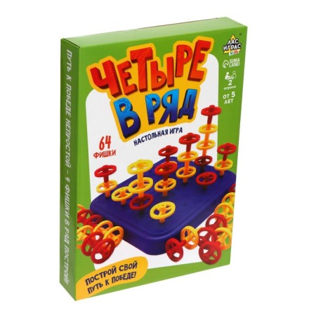 Board game "Four in a row", 2 players, 5+-8
