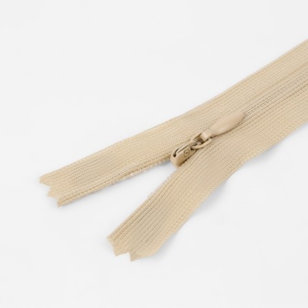 Lightning secret, No. 3, non -proceeding, locking machine, 20 cm, beige color-1