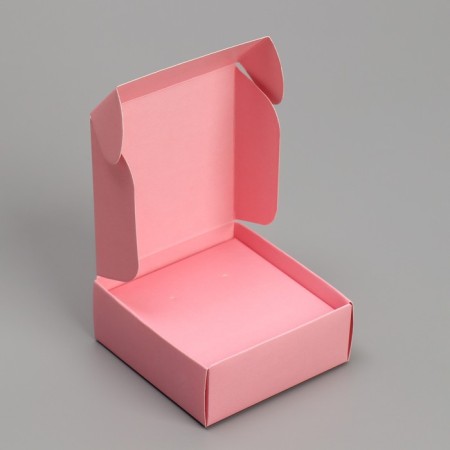 Gift box for jewelry double -sided, packaging, "pink", 7.5 x 7.5 x 3 cm-3