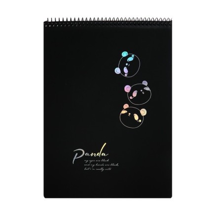 A4 sketchbook, 30 black sheets on the crest, Panda, solid substrate, density 110 gr., Mix-1