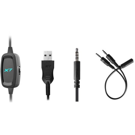 Headphones with A4Tech XH-720p Microphone Black 2M Monitor headulery-3