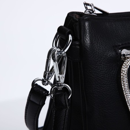 Bag Cross-Bodi with a zipper, black color-4