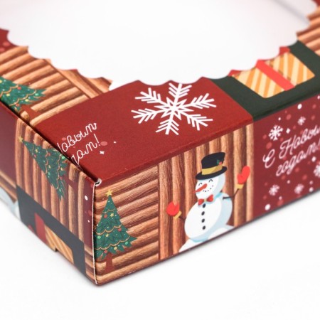 Gift box team with the window "New Year's atmosphere", 11.5 x 11.5 x 3 cm-8