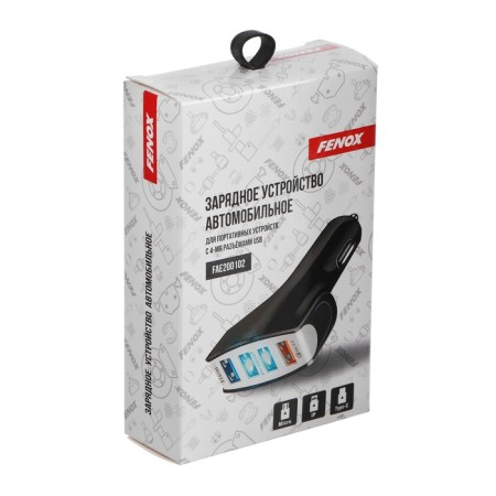 Automobile charger Fenox 12-23 V, 4 USB x 5.5 A, FAE200102-3
