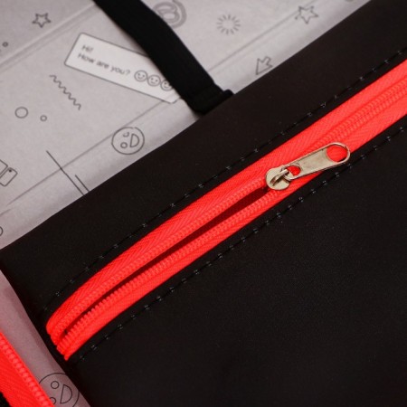 Penal 1 section 140 x 210 x 40 mm, folding pocket and cosmetic bag, fabric, calligrata topontent "cat fuss"-6